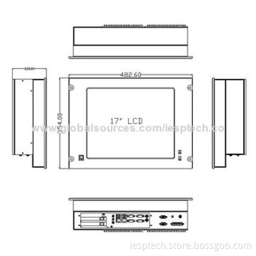 17-inch Industrial HMI Computer, Rack Mount, Touchscreen, C1037U CPU/2GB/320GB/6 COM/6 USB